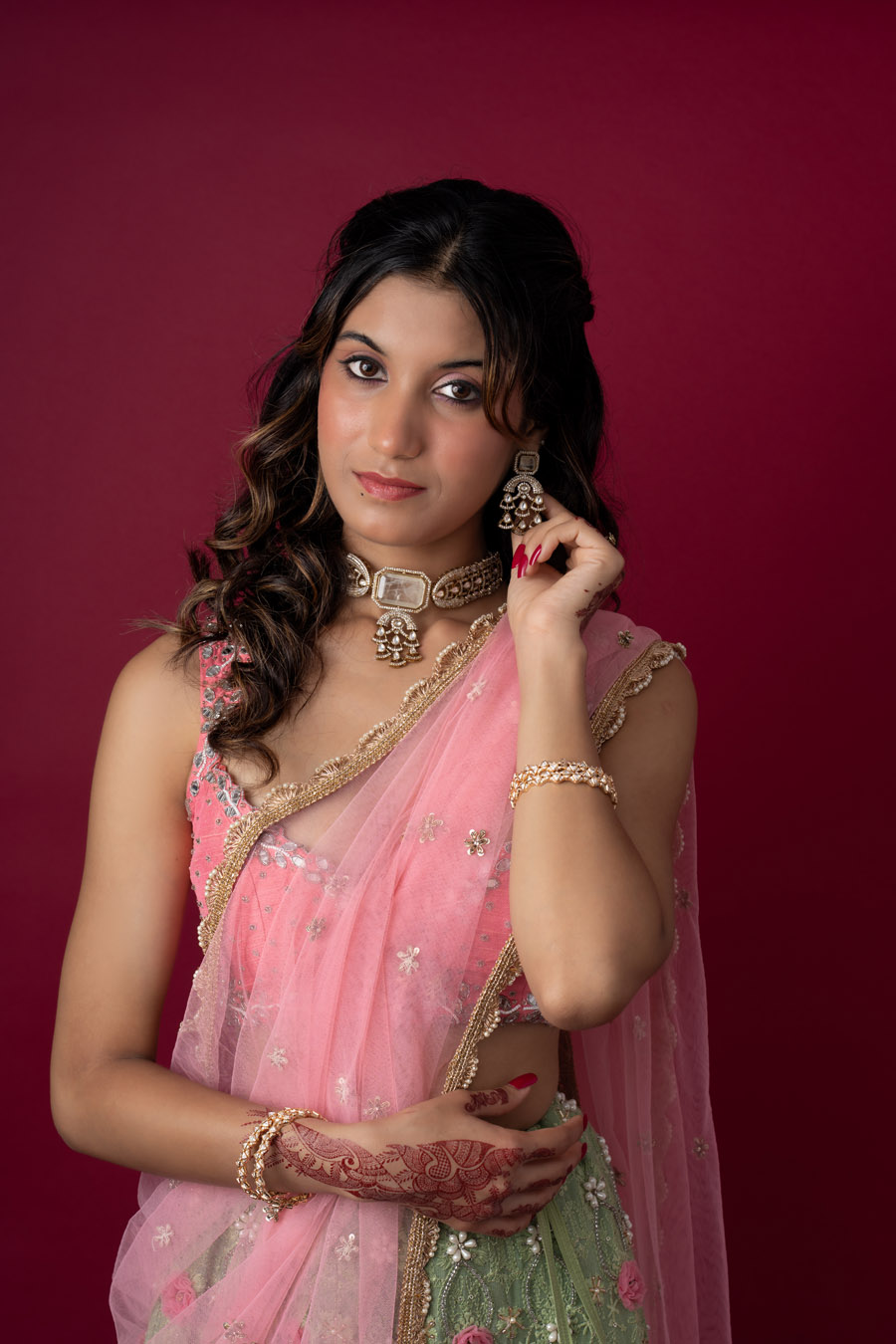 Sage Green and Blush Pink Floral Lehenga Set Bridal Couture 5 Sage Green and Blush Pink Floral Lehenga Set Bridal Couture 5