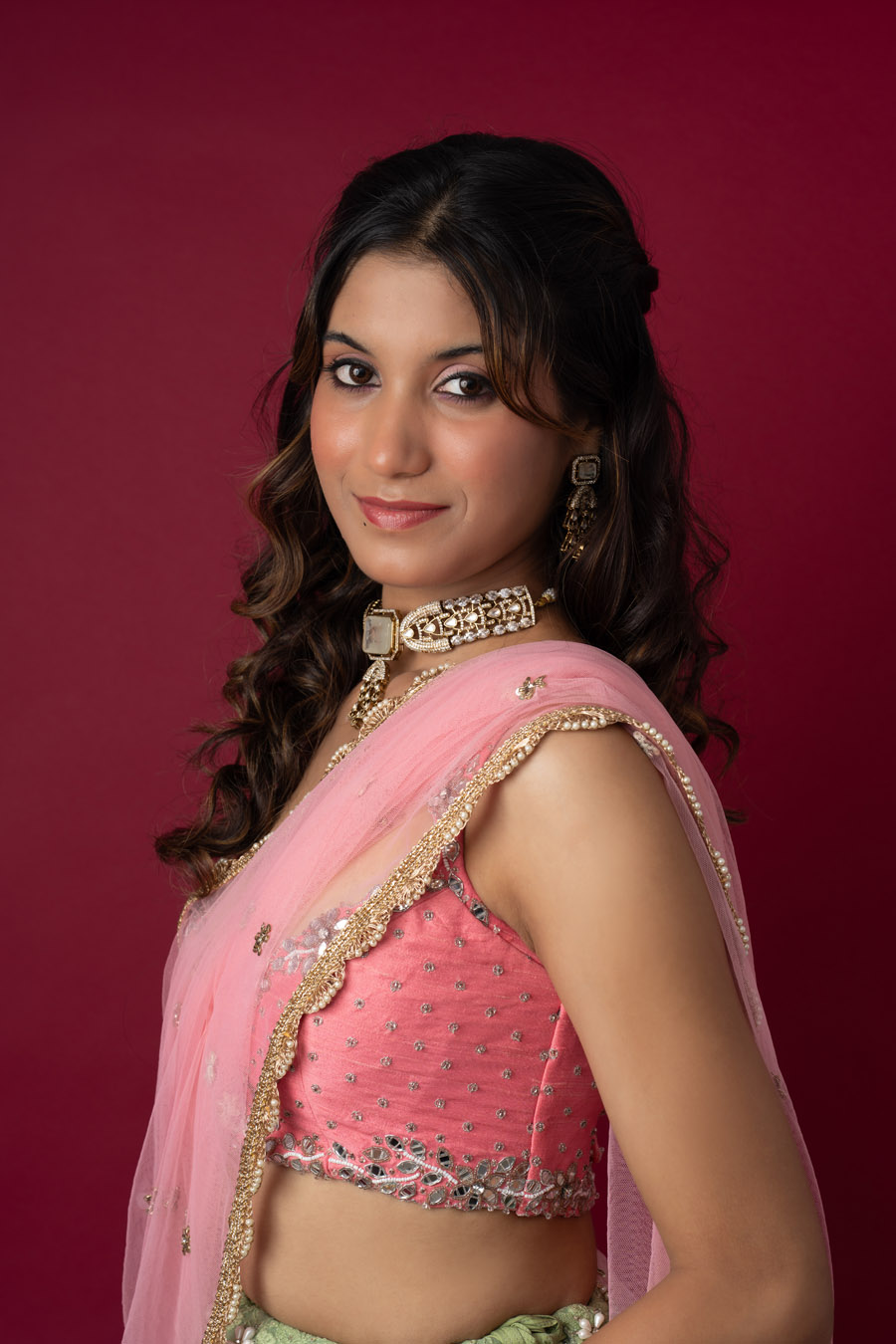 Sage Green and Blush Pink Floral Lehenga Set Bridal Couture 6 Sage Green and Blush Pink Floral Lehenga Set Bridal Couture 6