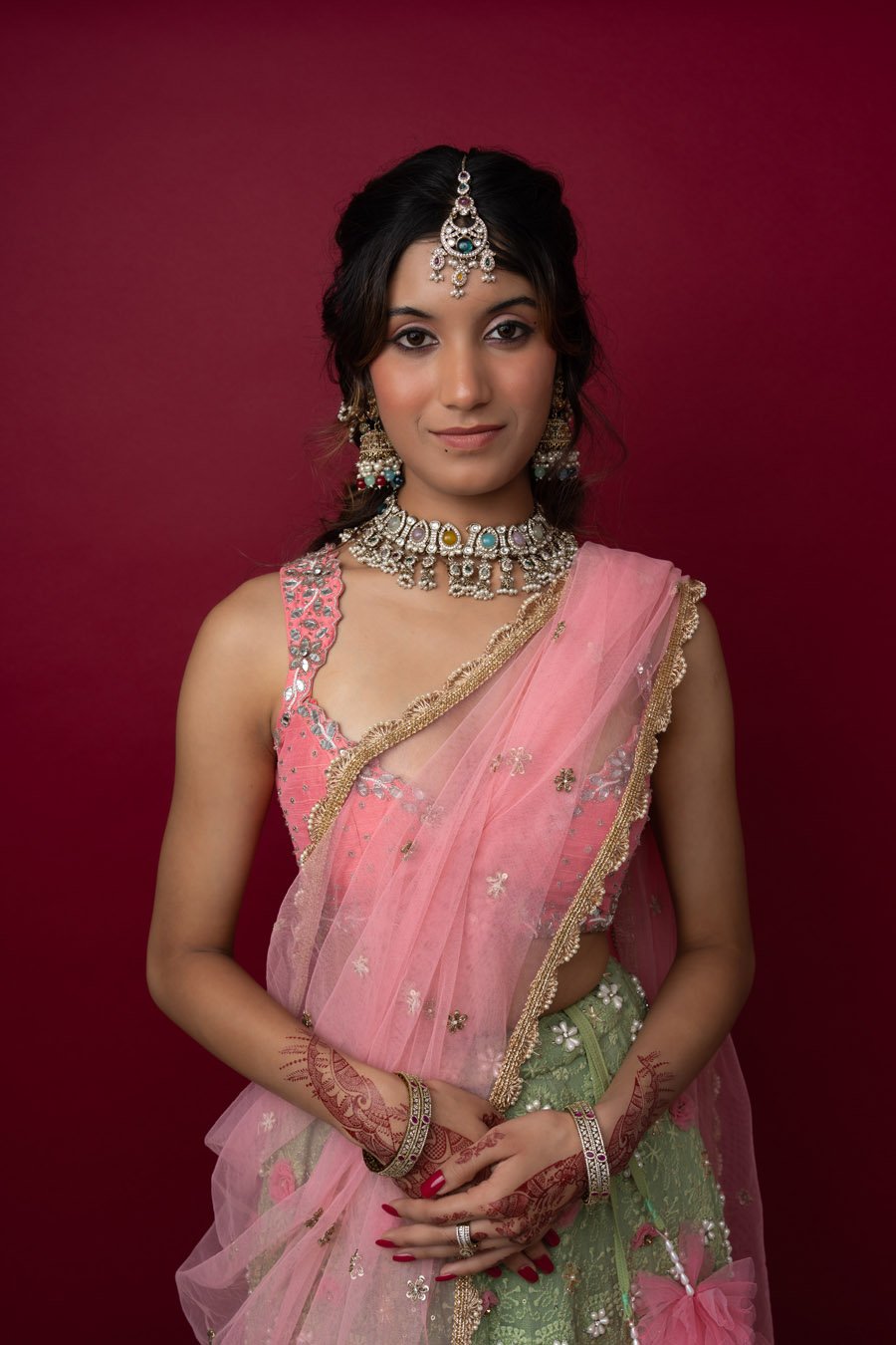 Sage Green and Blush Pink Floral Lehenga Set Bridal Couture 2 Sage Green and Blush Pink Floral Lehenga Set Bridal Couture 2