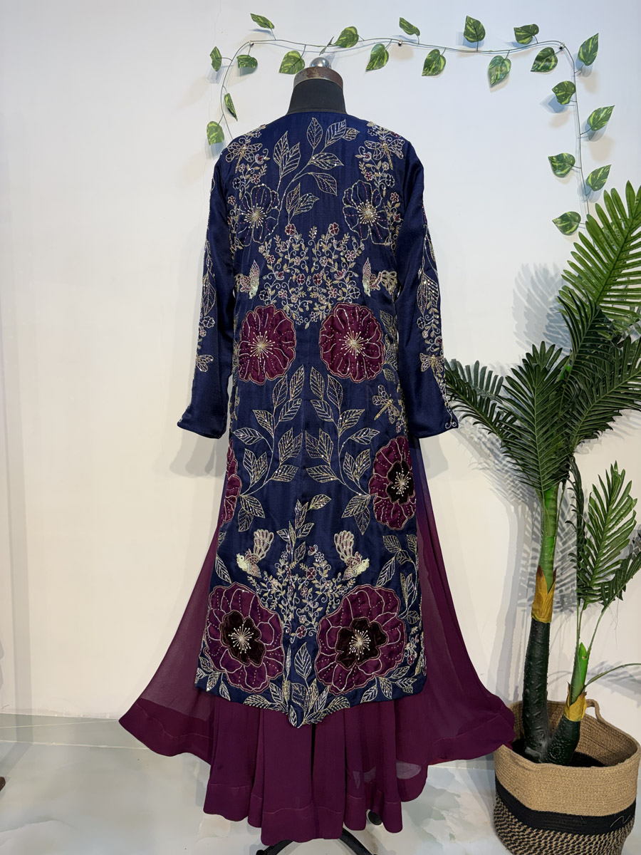 Indigo Blue and Aubergine Jacket and Dress Bridal Couture 4 Indigo Blue and Aubergine Jacket and Dress Bridal Couture 4