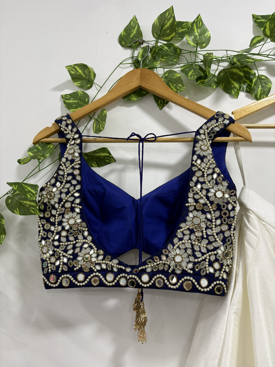 Ivory and Blue Lehenga Set With Hand-Painted Dupatta Lehengas 5 Ivory and Blue Lehenga Set With Hand-Painted Dupatta Lehengas 5