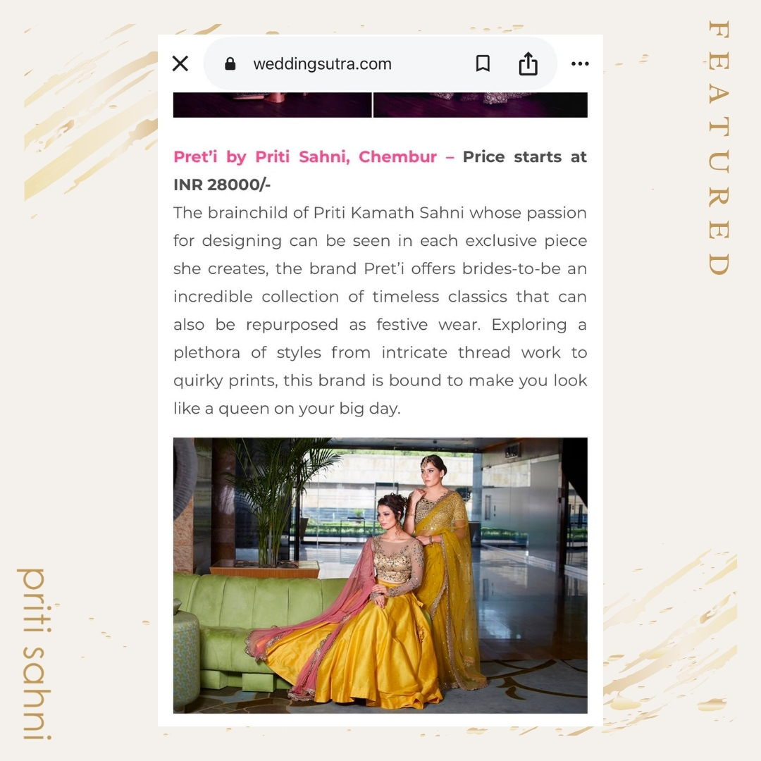 Featured in Media - Priti Sahni Designs - 1