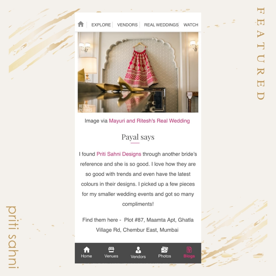 Featured in Media - Priti Sahni Designs - 4